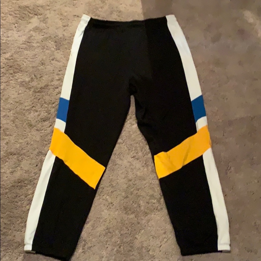 Pink brand sweatpants white black & yellow sweats